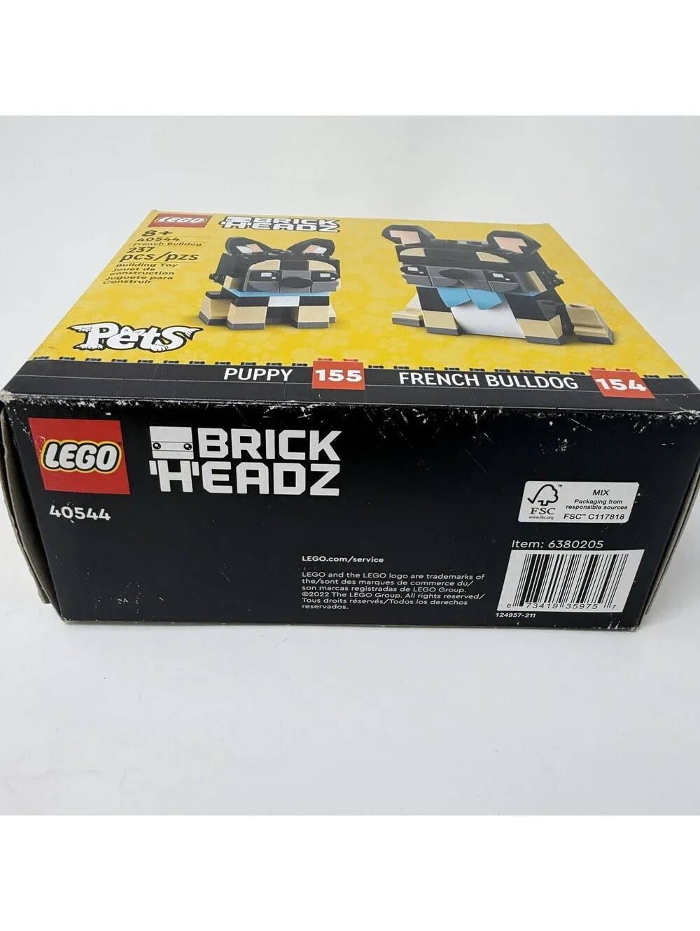 LEGO BrickHeadz Pets #154 #155 French Bulldog & Puppy (40544) 237 Pcs SEALED NEW